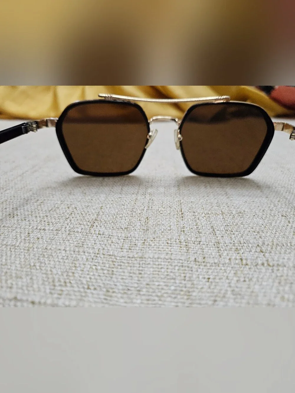 Gold Frame Black Lens Women's Sunglasses